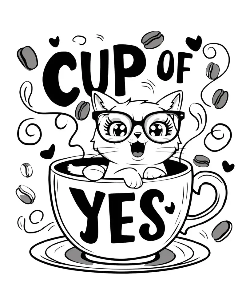 Cup Of Yes Coffee Unisex Cotton T-Shirt 2