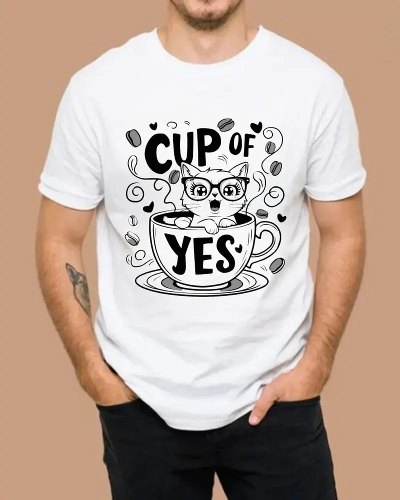 Cup Of Yes Coffee Unisex Cotton T-Shirt 4