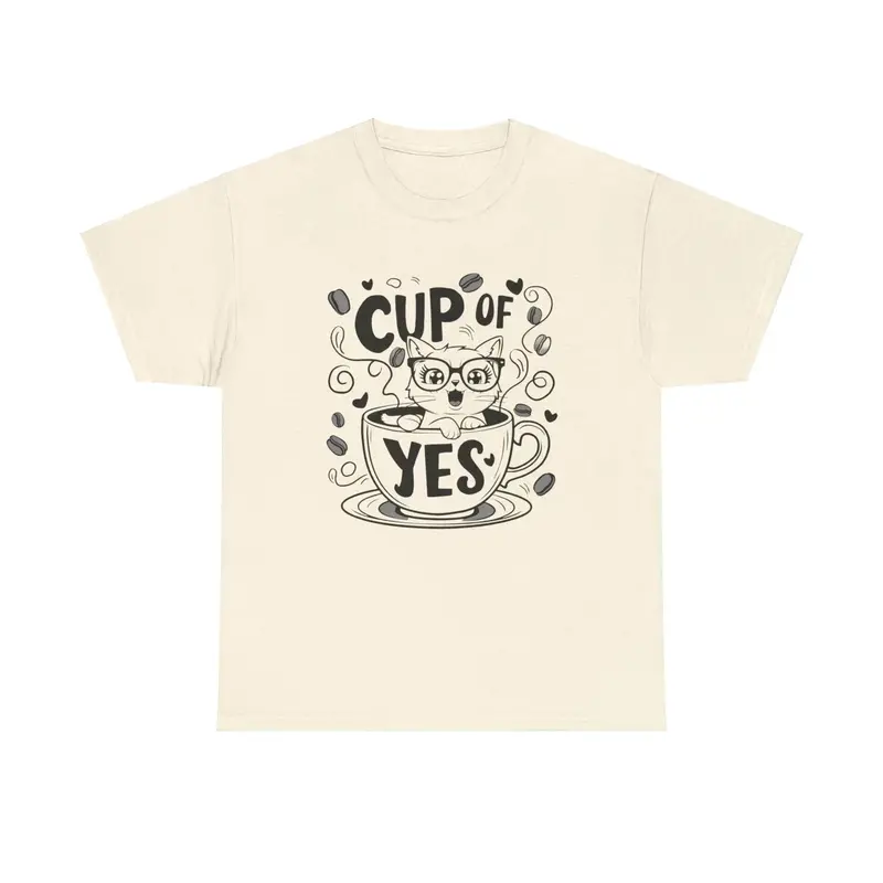 Cup Of Yes Coffee Unisex Cotton T-Shirt 6