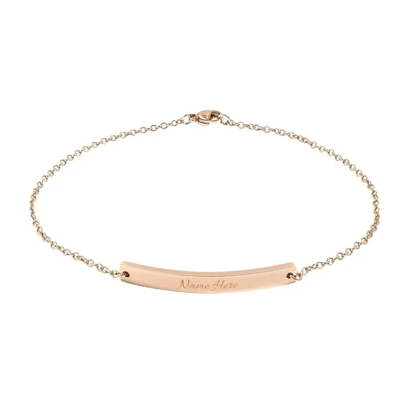 Curved Bar Anklet (Engraving) 2
