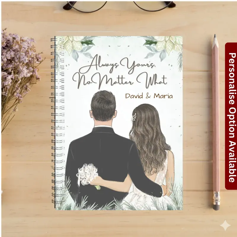Custom Couple’S Spiral Notebook – Personalized Name Journal,Valentine’S Day Gift For Husband Wife,Wedding Engagement Anniversary Memory Book 1