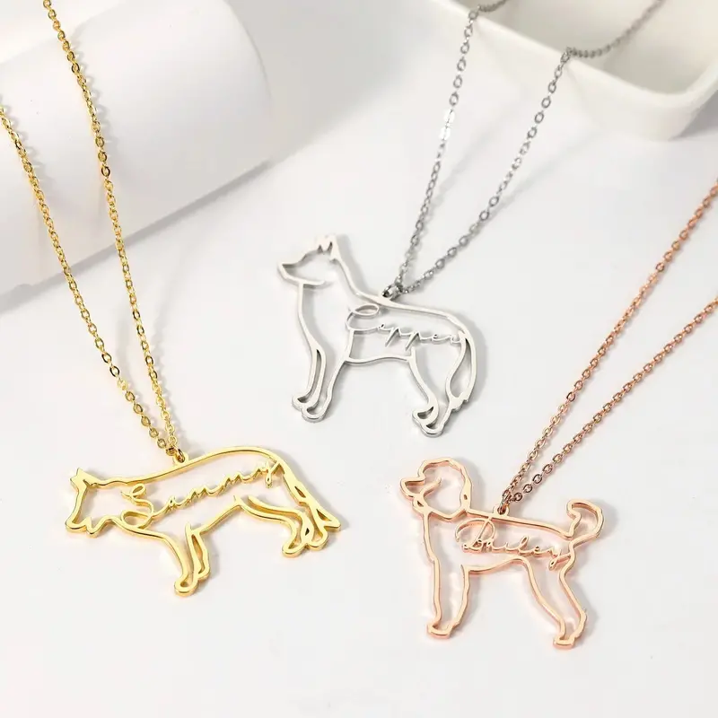 Custom Dog Name Necklace_Copper Material 1