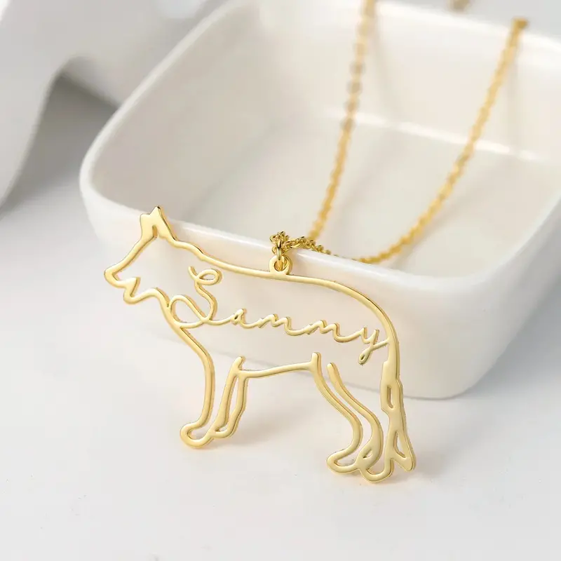 Custom Dog Name Necklace_Copper Material 2