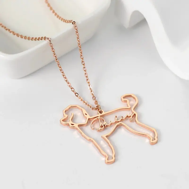 Custom Dog Name Necklace_Copper Material 4