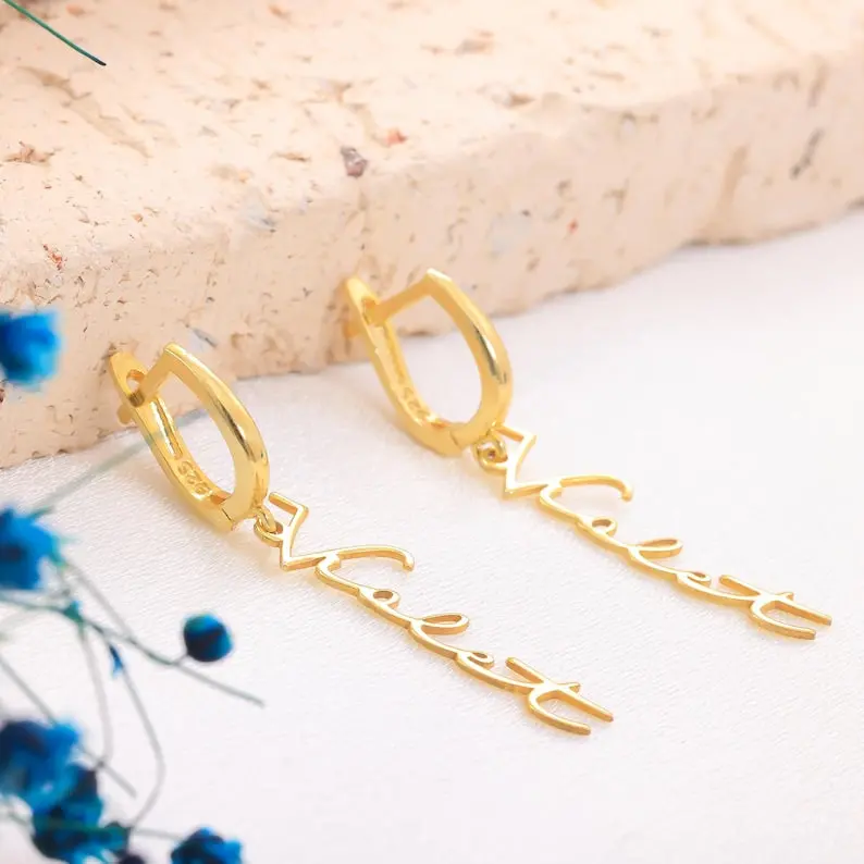 Custom Engraved Script Name Belly Ring 1