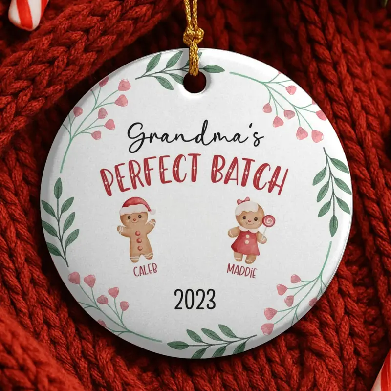 Custom Grandma Christmas Ornament, Personalized 2025 Ornament, Grandkids Names, Keepsake Gift, Perfect Batch Grandma Ornament With Grandkids 1