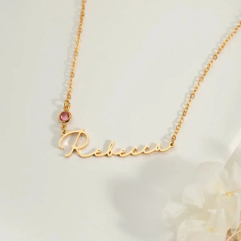 Customizable Name And Gemstone Design Luxury Necklace 3