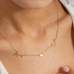 Customizable Name With Heart Design Light Luxury Necklace 4
