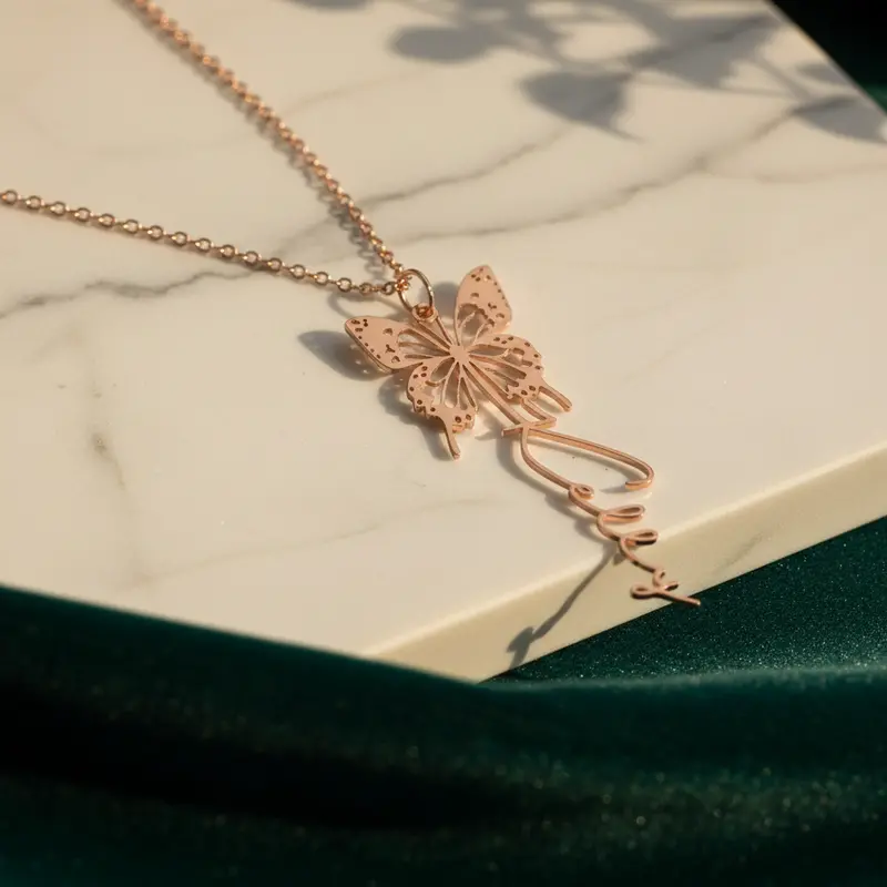 Customized Butterfly Name Necklace 1