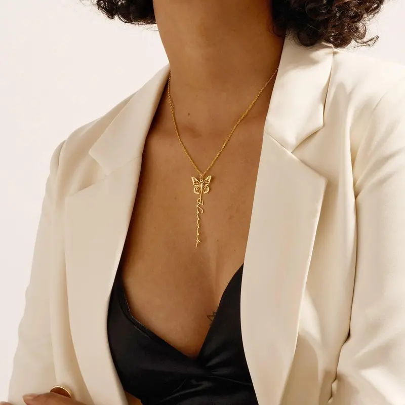 Customized Butterfly Name Necklace 3