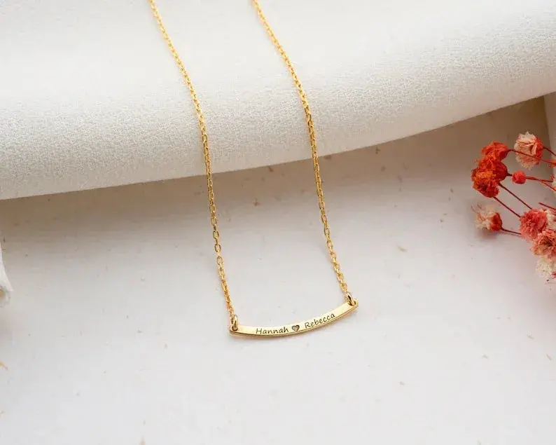 Customized Curved Bar Name Necklace 6