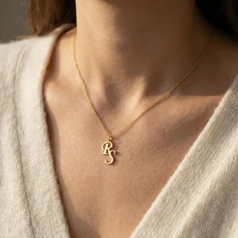 Customized Double Initial Name Necklace 2