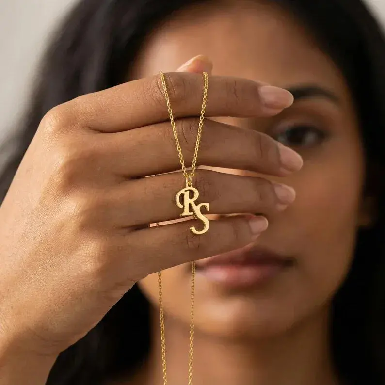 Customized Double Initial Name Necklace 3