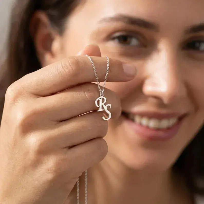 Customized Double Initial Name Necklace 4