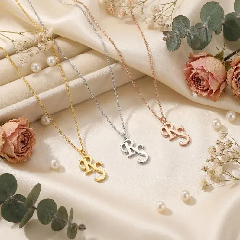 Customized Double Initial Name Necklace 6