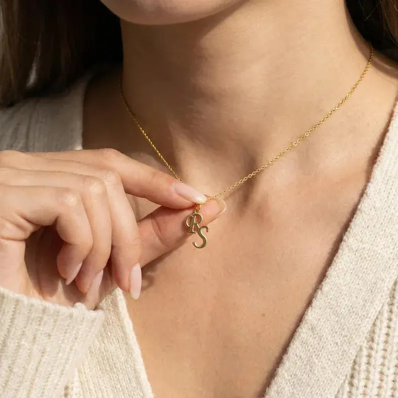 Customized Double Initial Name Necklace 8