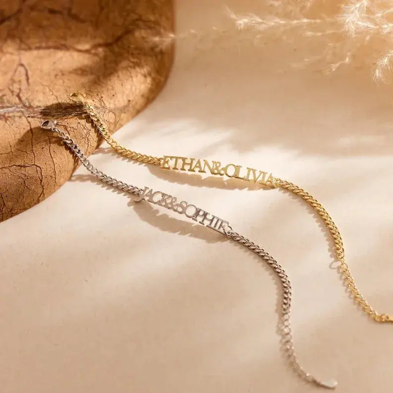 Customized Double Nameplate Name Bracelet 2