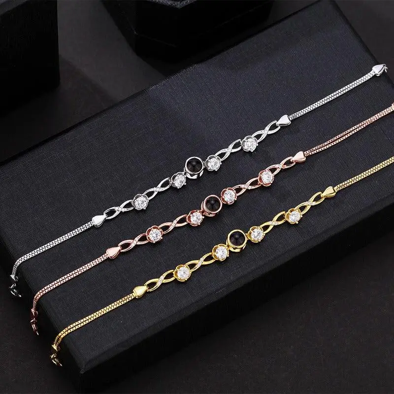 Customized Infinity Symbol Photo Projection Bracelet 3