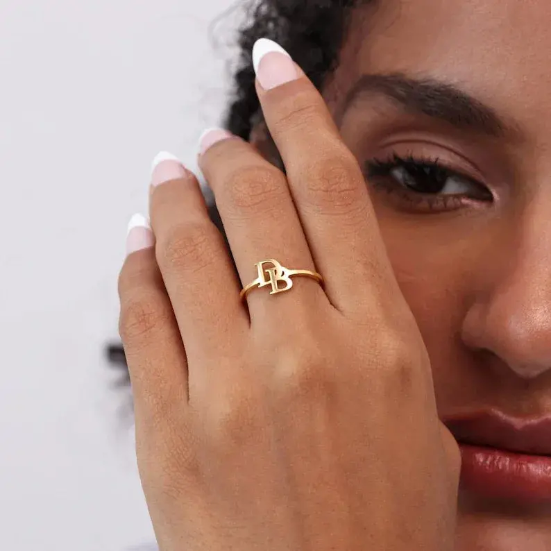 Customized Initial Open Ring 1