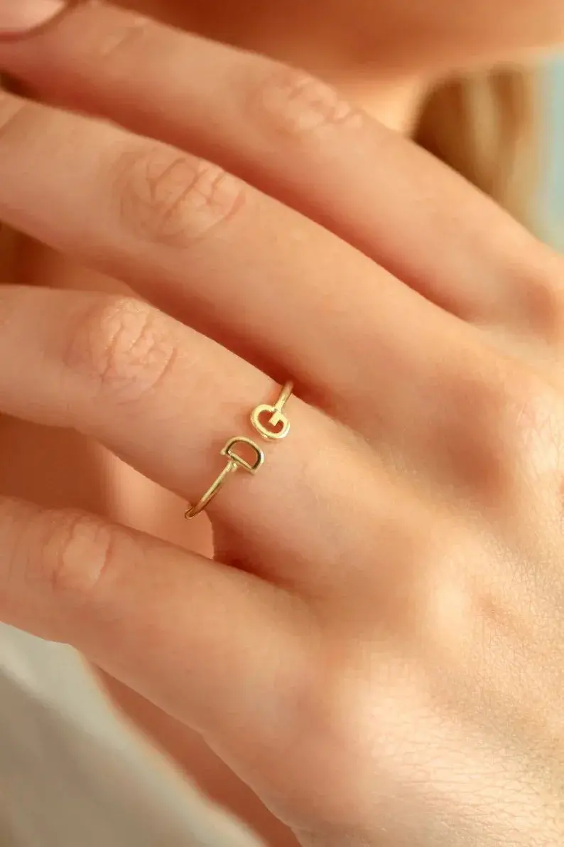 Customized Initial Open Ring 2
