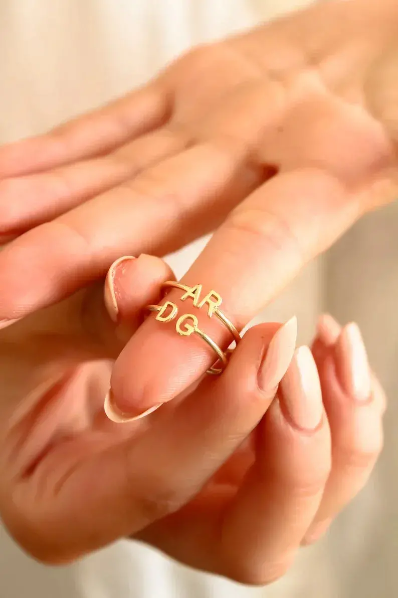 Customized Initial Open Ring 4