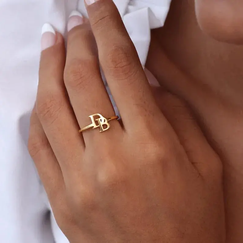 Customized Initial Open Ring 4