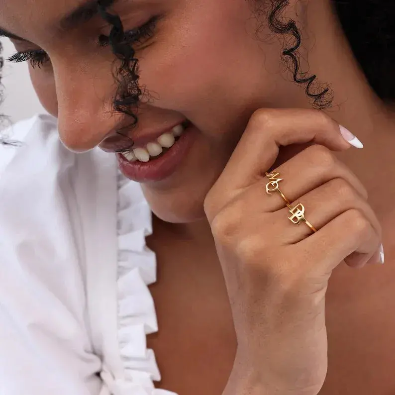 Customized Initial Open Ring 5