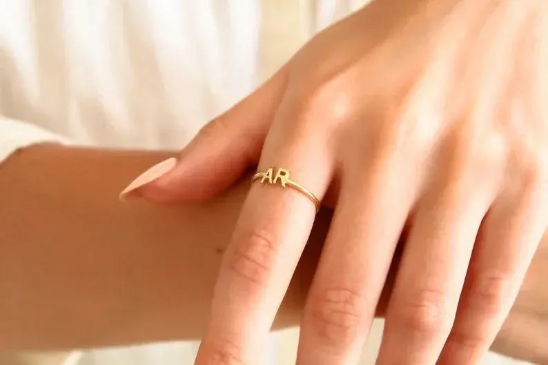 Customized Initial Open Ring 6