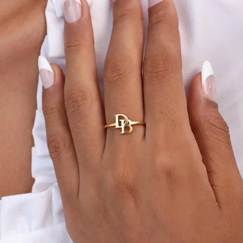 Customized Initial Open Ring 6
