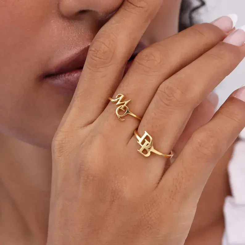 Customized Initial Open Ring 8