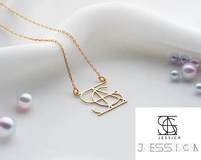 Customized Intertwined Initial Name Necklace 1