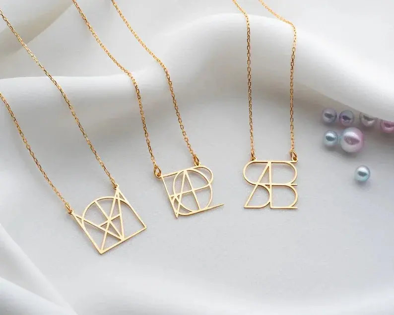 Customized Intertwined Initial Name Necklace 4