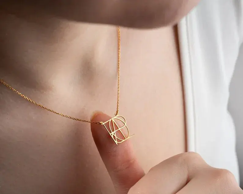 Customized Intertwined Initial Name Necklace 7