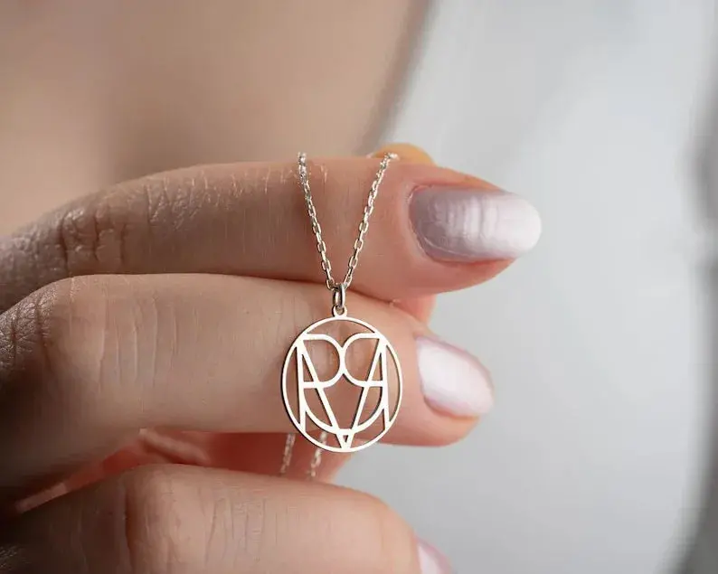 Customized Intertwined Initial Name Necklace 8