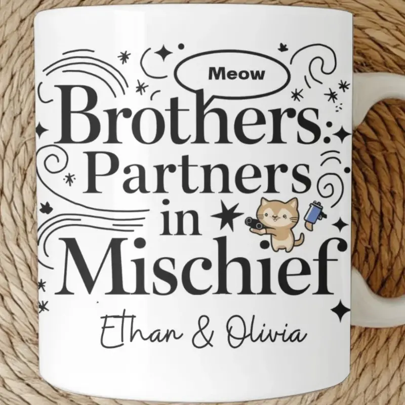 Customized Mug For Brother, Custom Brother Gifts, Personalized Brother Birthday Gift, Funny Brother Birthday Mug, Funny Siblings Gift 1
