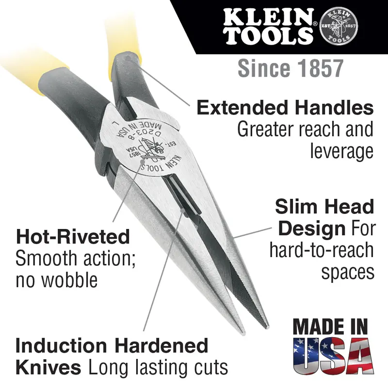 D203-6 - Pliers, Needle Nose Side-Cutters, 6-Inch 2