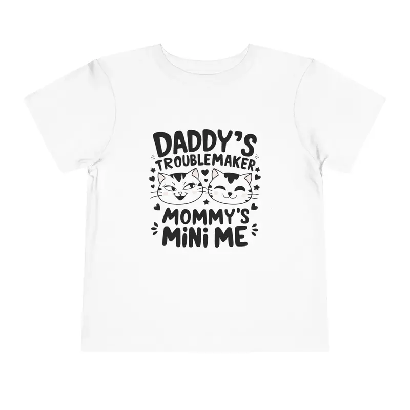 Daddy Little Troublemaker Toddler Cotton T-Shirts 5