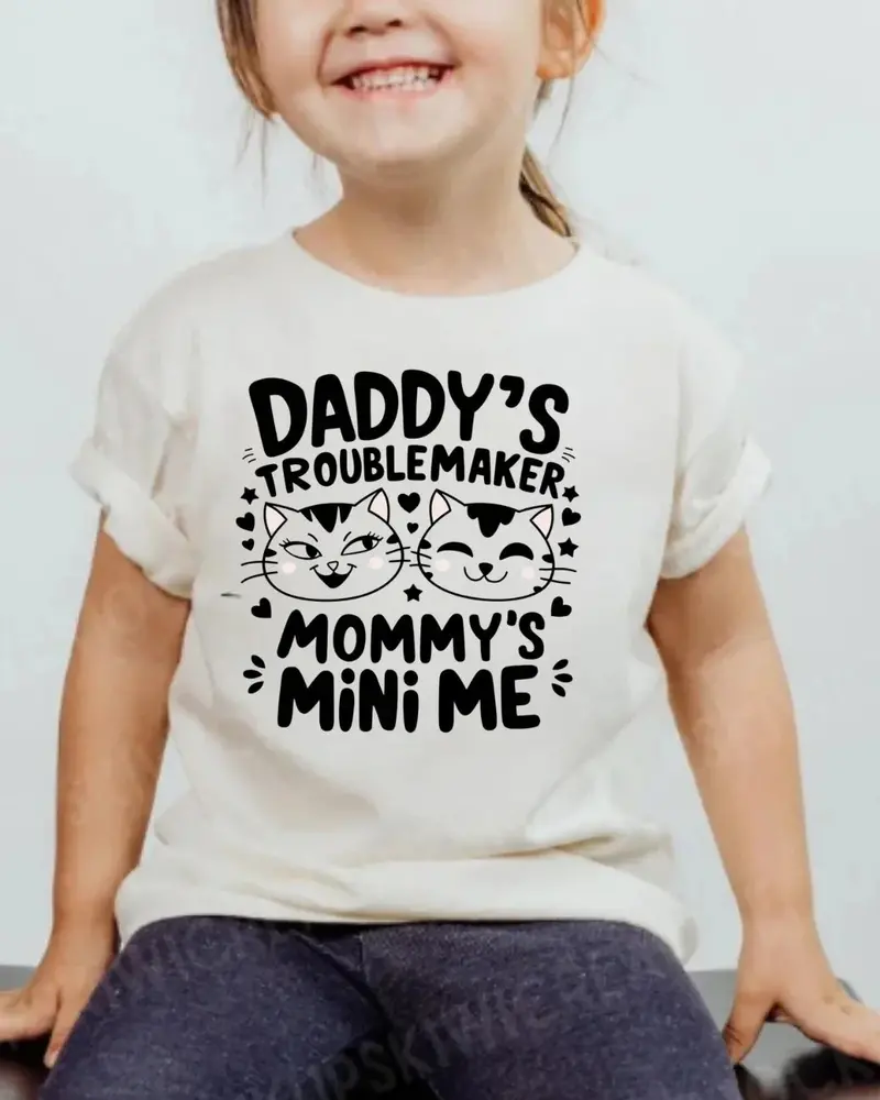 Daddy Little Troublemaker Toddler Cotton T-Shirts 6