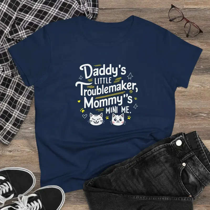 Daddy Little Troublemaker Women Graphic Tees 2
