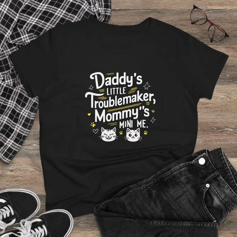 Daddy Little Troublemaker Women Graphic Tees 3