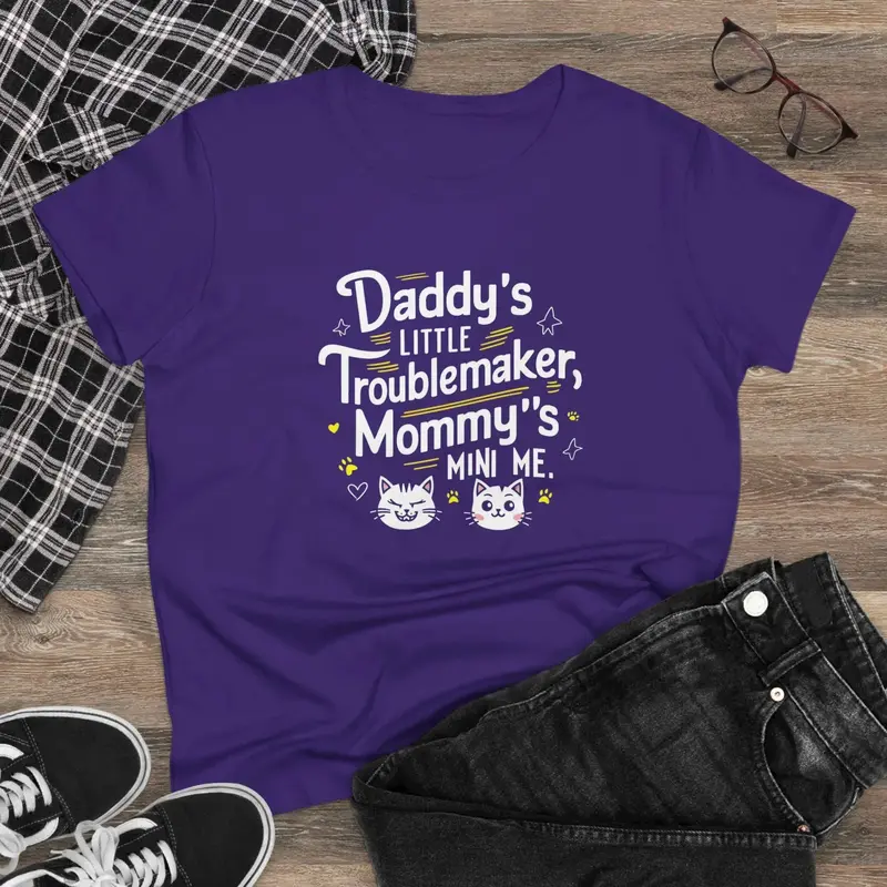 Daddy Little Troublemaker Women Graphic Tees 5