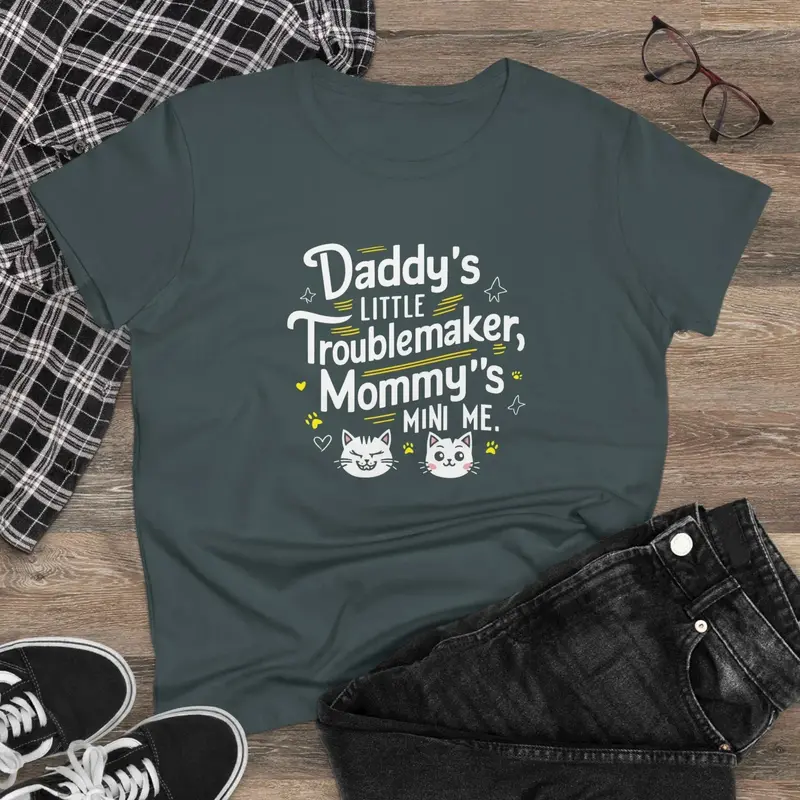Daddy Little Troublemaker Women Graphic Tees 6