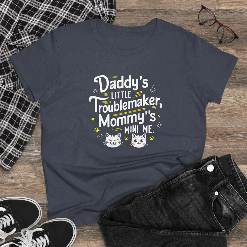 Daddy Little Troublemaker Women Graphic Tees 8
