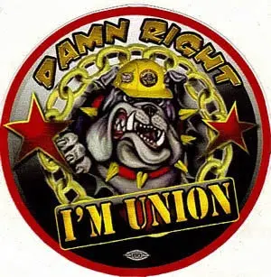 Damn Right Im Union Premium Hard Hat Sticker #Bw2 1