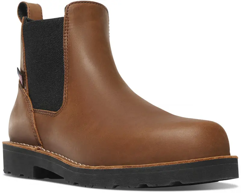 Danner Men's Bull Run Chelsea 6" Tobacco Black Heel #15486 2
