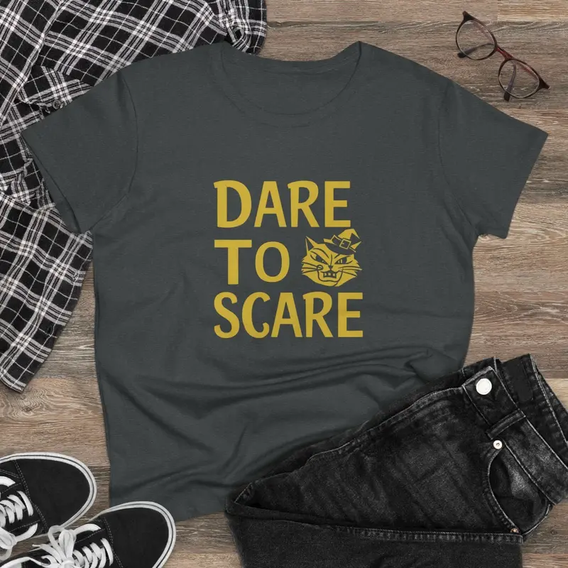 Dare To Scare Women Cotton T-Shirts 7