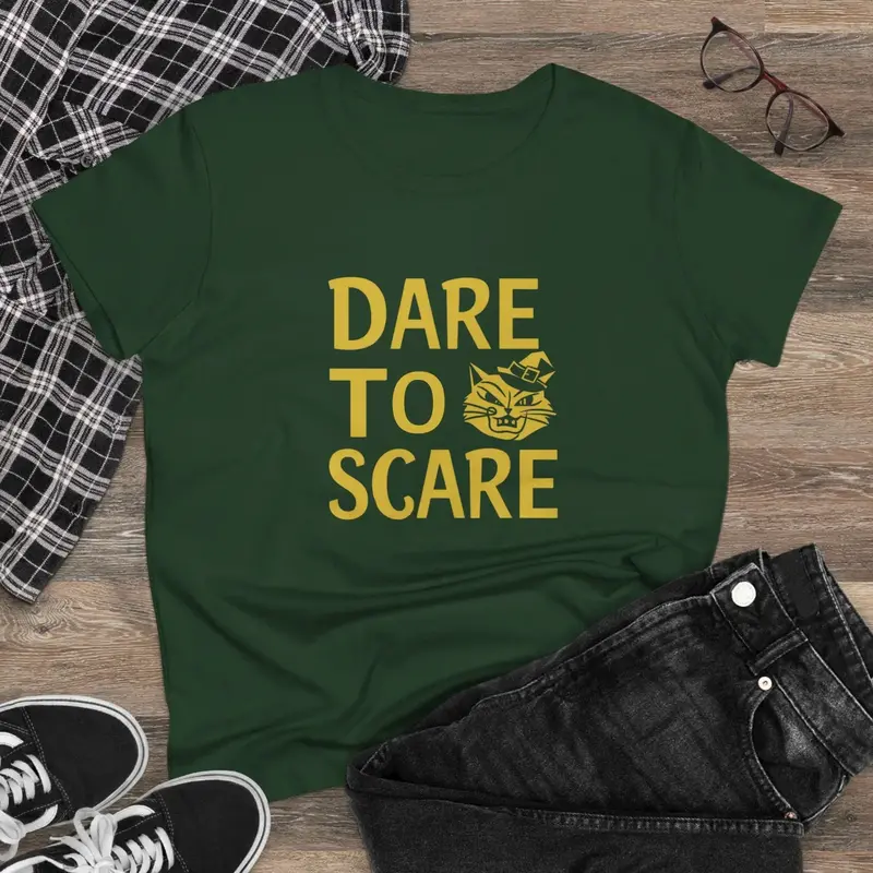 Dare To Scare Women Cotton T-Shirts 8