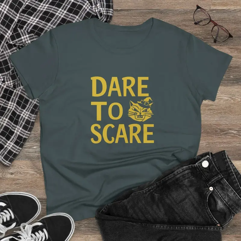 Dare To Scare Women Cotton T-Shirts 8