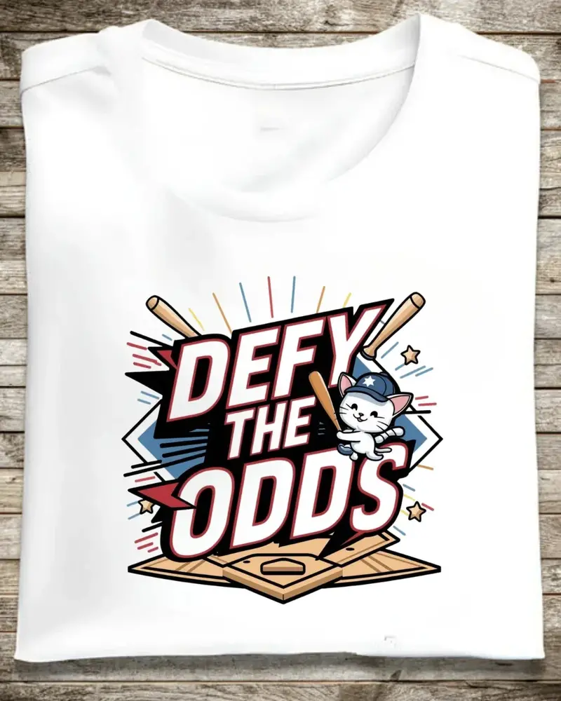 Defy The Odds Baseball Crew Neck Cotton Tees 1