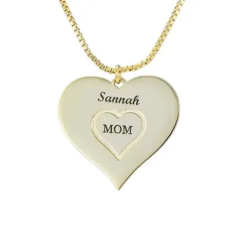 Delicate Heart Lettering Necklace 1